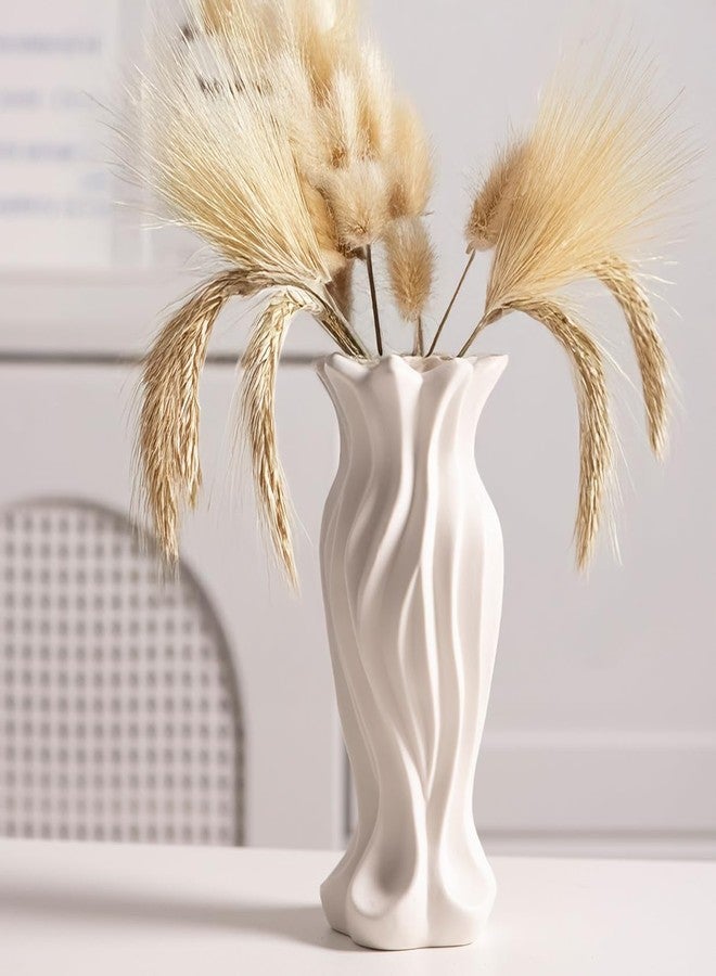 Aewill Ceramic Flowers Vase Home Decor Table Centerpiece, White Modern Vase for Roses Pampas Grass - Image 2